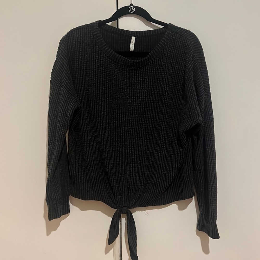 Waffle print sweater